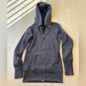 Burton DryRide Charcoal Gray Women’s Ribbed Full Zip Hoodie Sweatshirt Sz Small